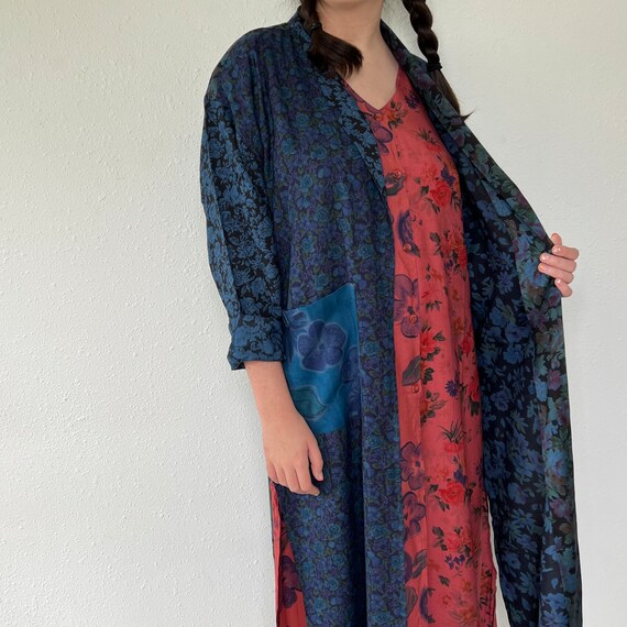 90s Vintage long Blazer Floral - image 5