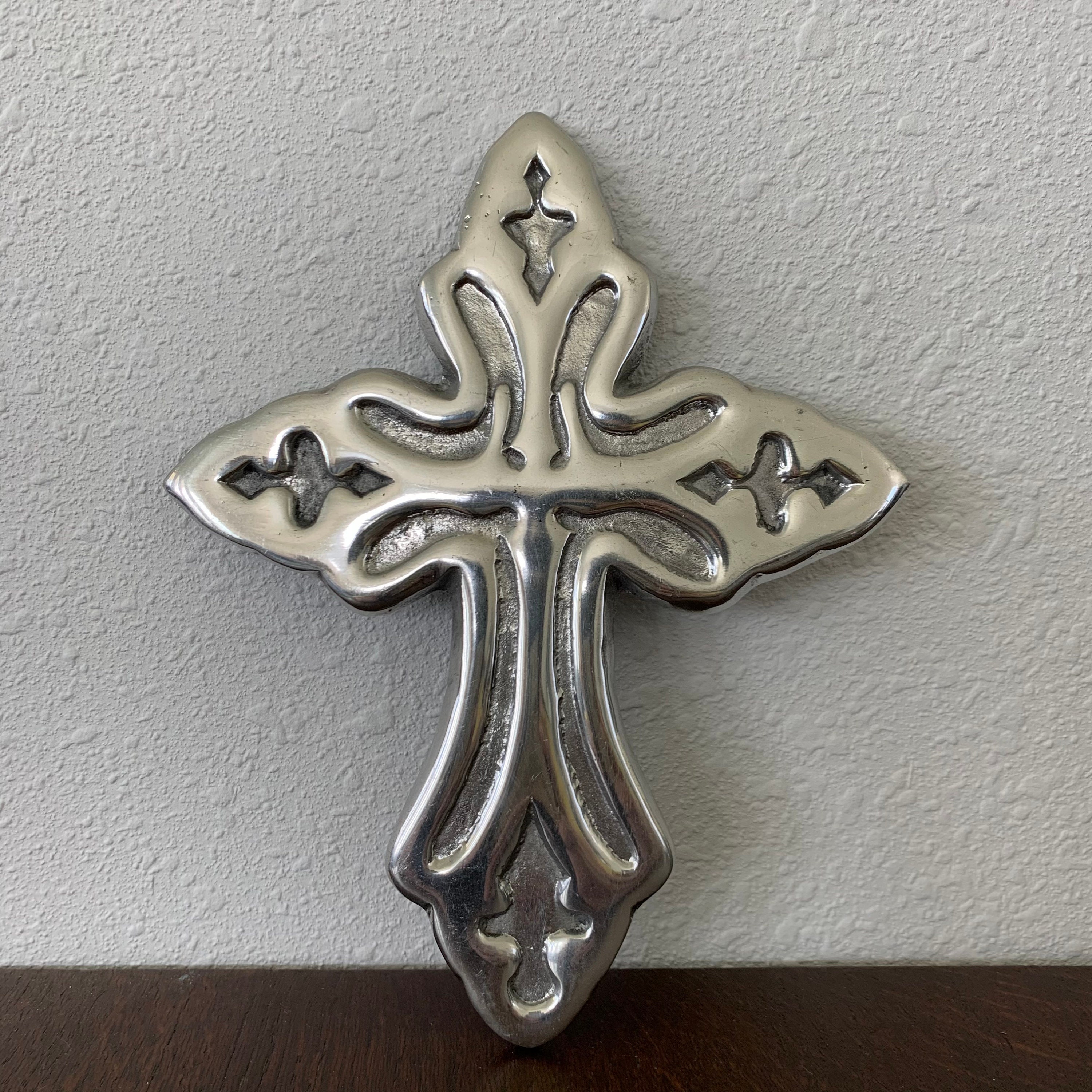 Cast Pewter Cross Mexican Wall Décor Vintage C151 Etsy