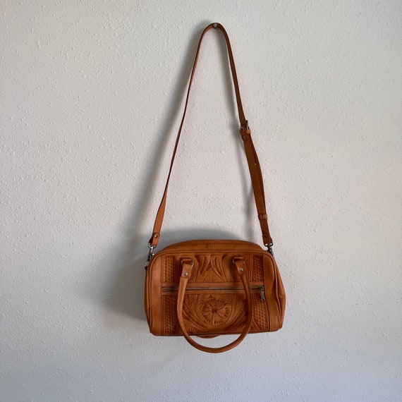 Mexican leather crossbody purse//Hand tooled purse - image 2