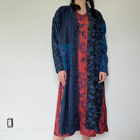 90s Vintage long Blazer Floral - image 4