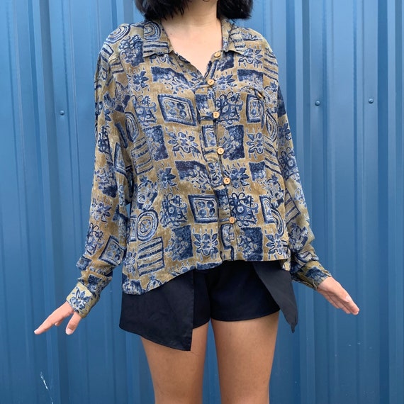 BLOUSE Sheer 90's Vintage |C134 - image 1