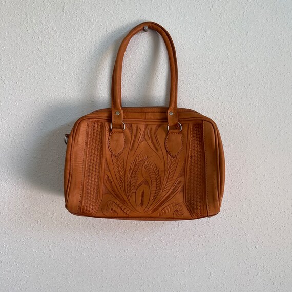 Mexican leather crossbody purse//Hand tooled purse - image 3
