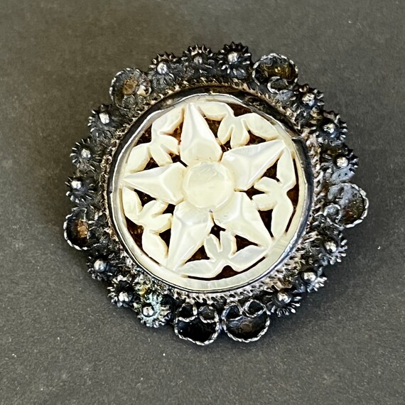Silver Jerusalem brooch