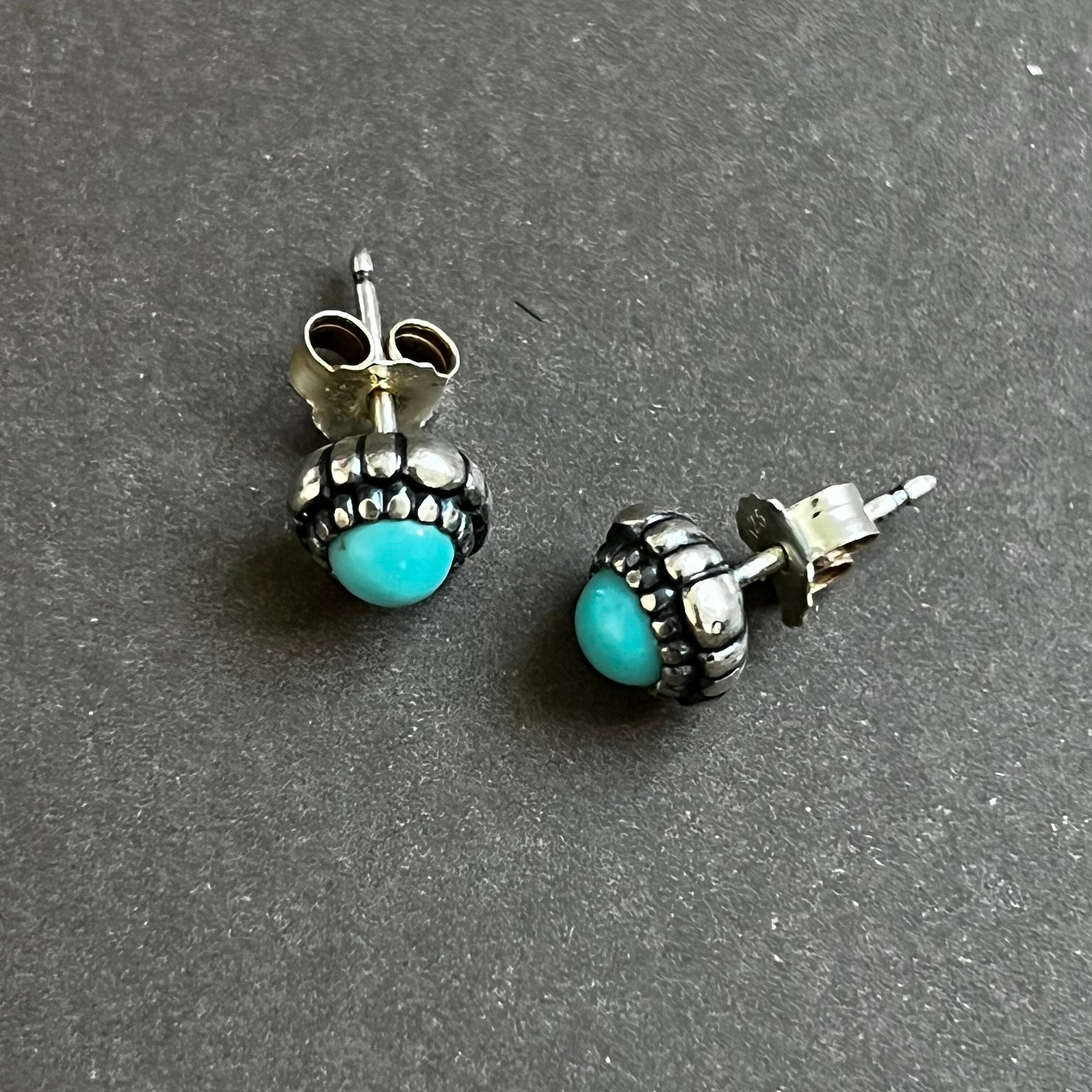 Pandora ALE Turquoise Sterling Silver Earrings - Etsy