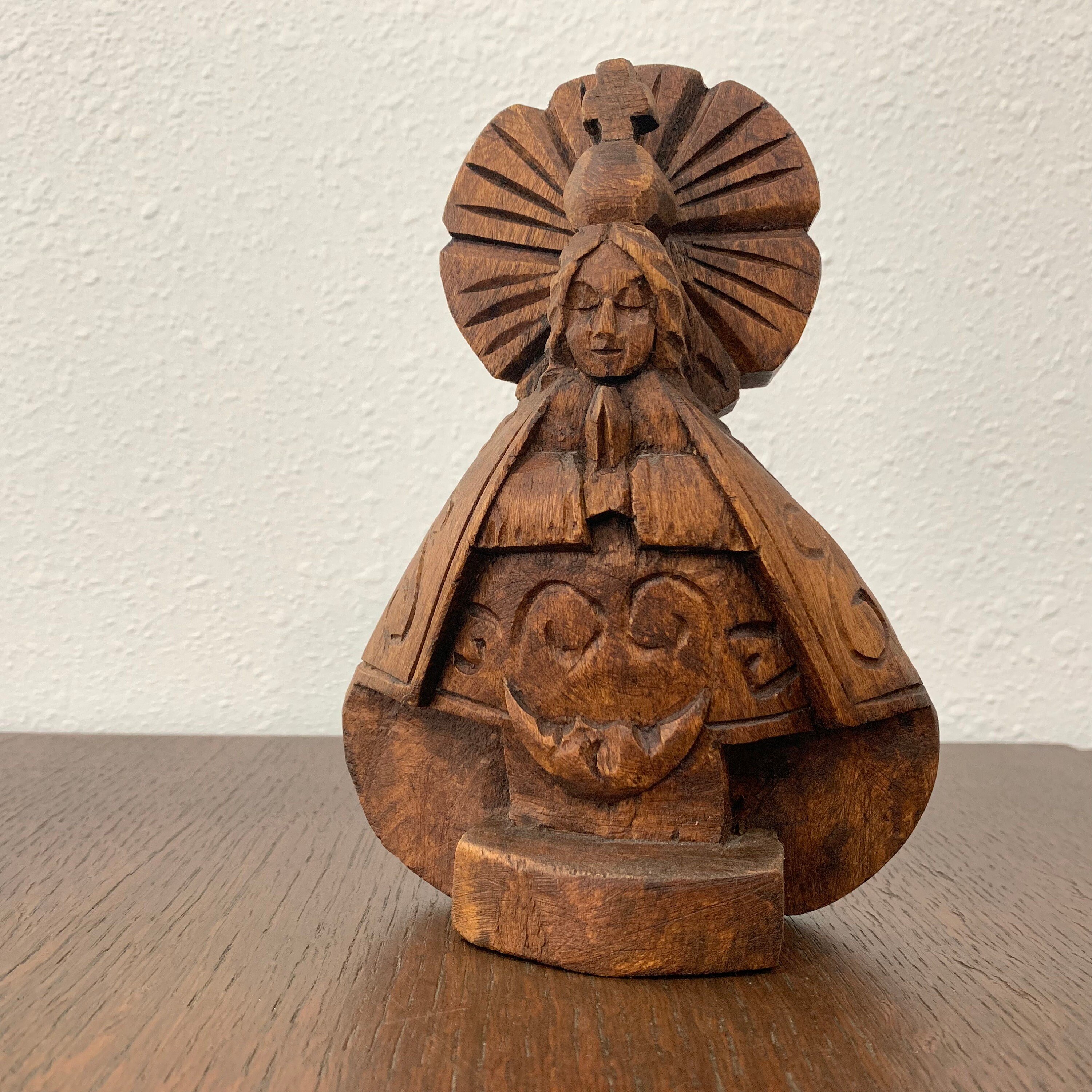 Vintage MEXICAN WOOD Handcarved Statue Etsy