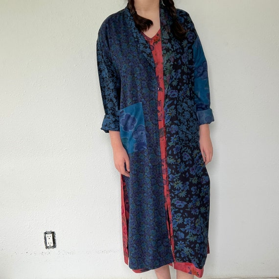 90s Vintage long Blazer Floral - image 1