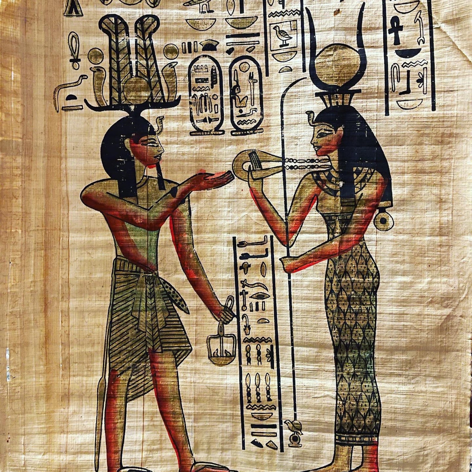 Set of 4 vintage parchment Egyptian prints Etsy