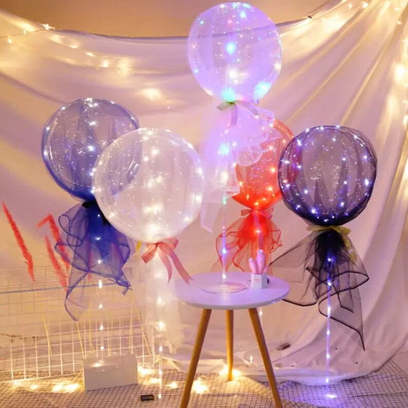 18 BOBO Balloons W/ Cool White LED Lights Balloon Etsy