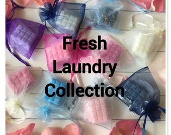 Wax Melts | Fresh Laundry Fragrances | Samples & Snap Bars | Highly Scented Eco Soy Wax Melts