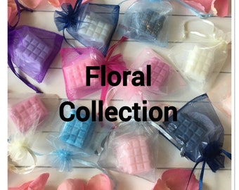 Wax Melts Samples | FLORAL COLLECTION | Highly Scented Wax Melts In UK | Mini Snap Bar Shaped Wax Melts or Full Size Snap Bar