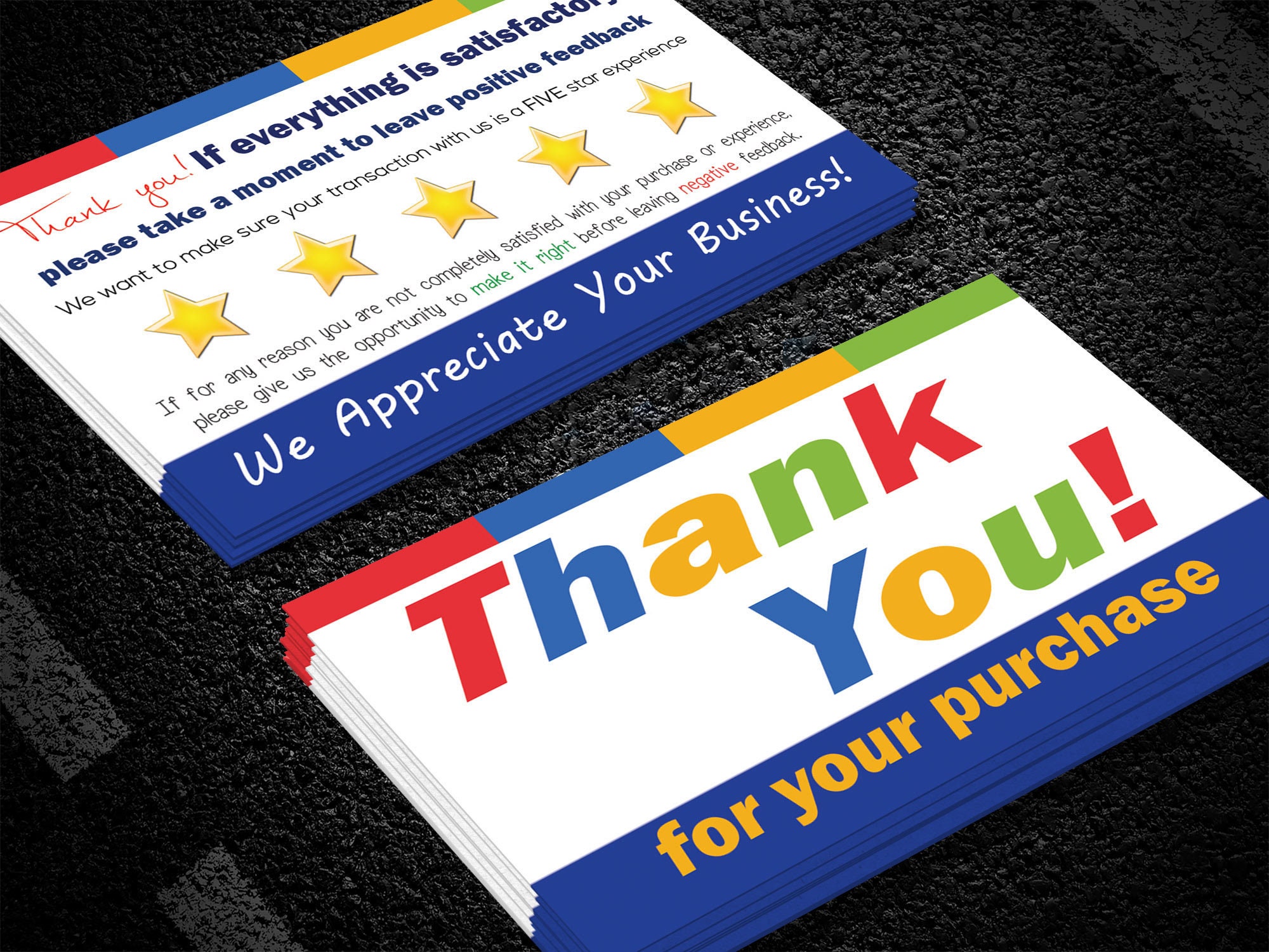 For Ebay or Etsy Seller Thank You Cards Notes Increase Positive
