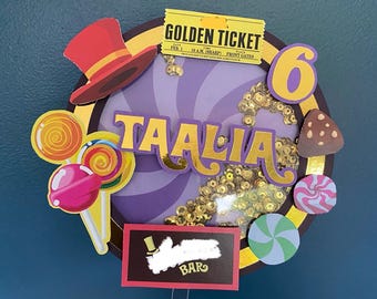 Chocolate inspired shaker cake topper