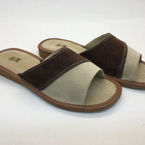 Ladies 100% Leather Slippers /Woman's open toe slippers/ Summer women slippers/ Women slippers / Christmas gift / Bridesmaids slippers