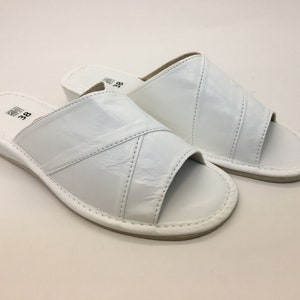 Zapatillas de mujer 100% piel / Zapatillas de mujer con punta abierta