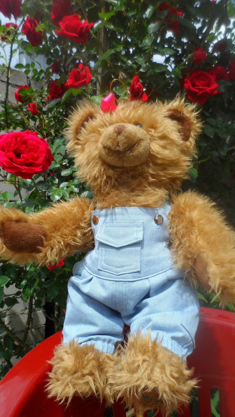 Jumpsuit for a toy bear made of denim. Clothes for bears Etsy