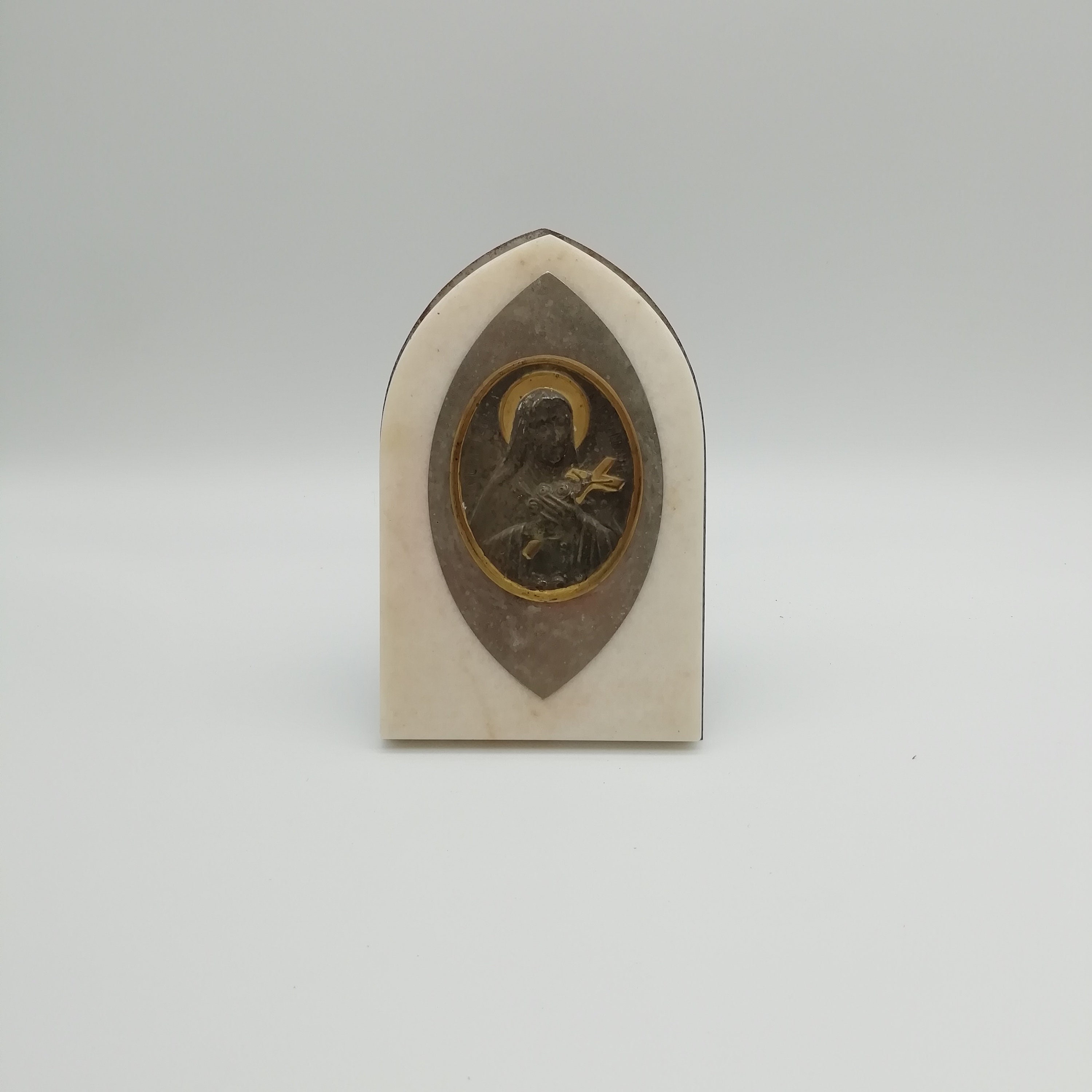 Image Religieuse Ancienne sur Marbre
