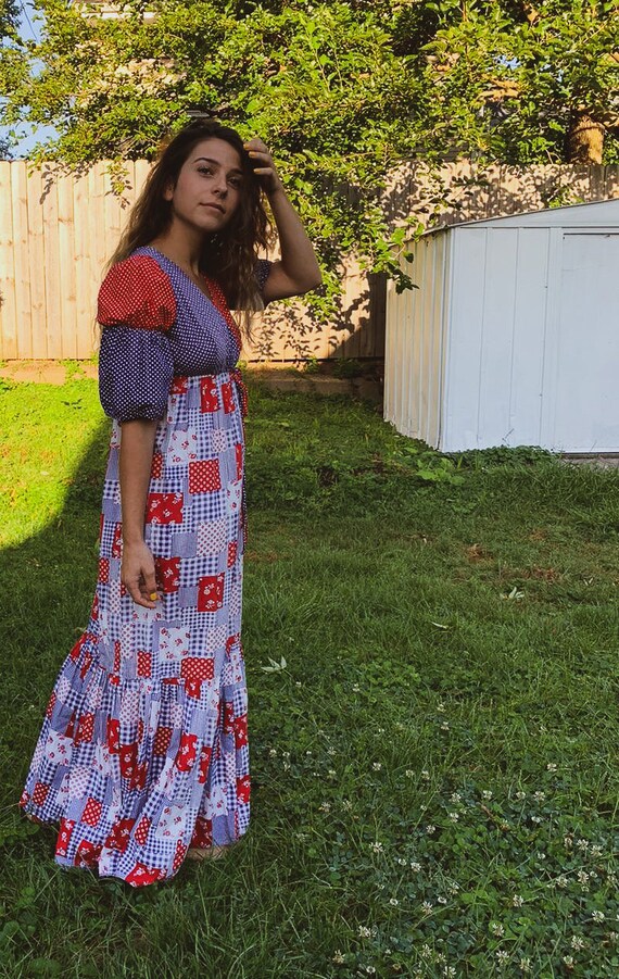 Young Edwardian Arpeja Patchwork Prairie Dress Siz