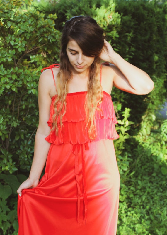 Beautiful Boho Vicky Vaughn Vintage Tiered Maxi Dr