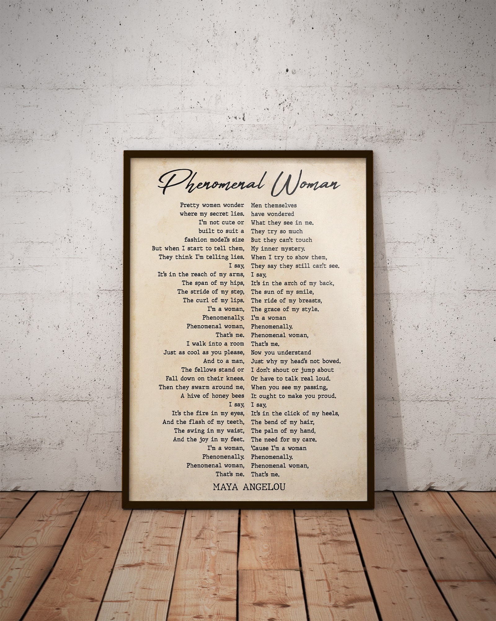Phenomenal Woman Poster Maya Angelou Poem Poster African  Etsy
