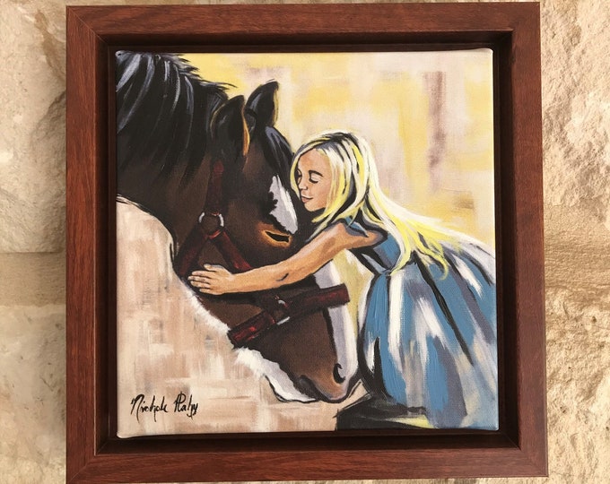 Framed Canvas Print- Horse Art- Giclee- Horse Lover GIft