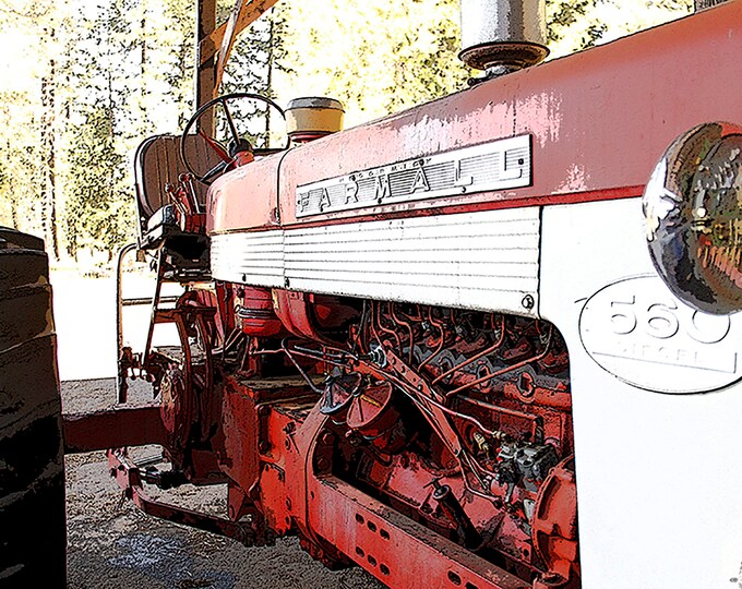 Vintage Farmall Tractor Art Stylized Photography- Farmhouse  Decor- Tractor Art Archival Print- Professional Giclee Print- Americana