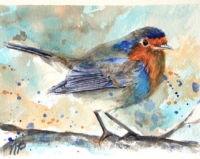 Giclee Print- Blue Bird Water Color Print