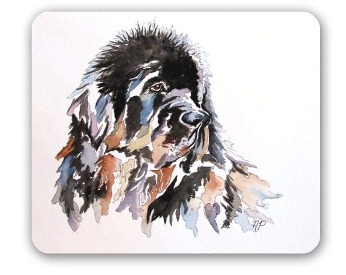 Mouse Pad-Colorful Newfoundland- Newfoundland Dog Lover Gift- Newfie Dog Mouse Pad- Newf Lover Gift- Watercolor Newfie Mouse Pad