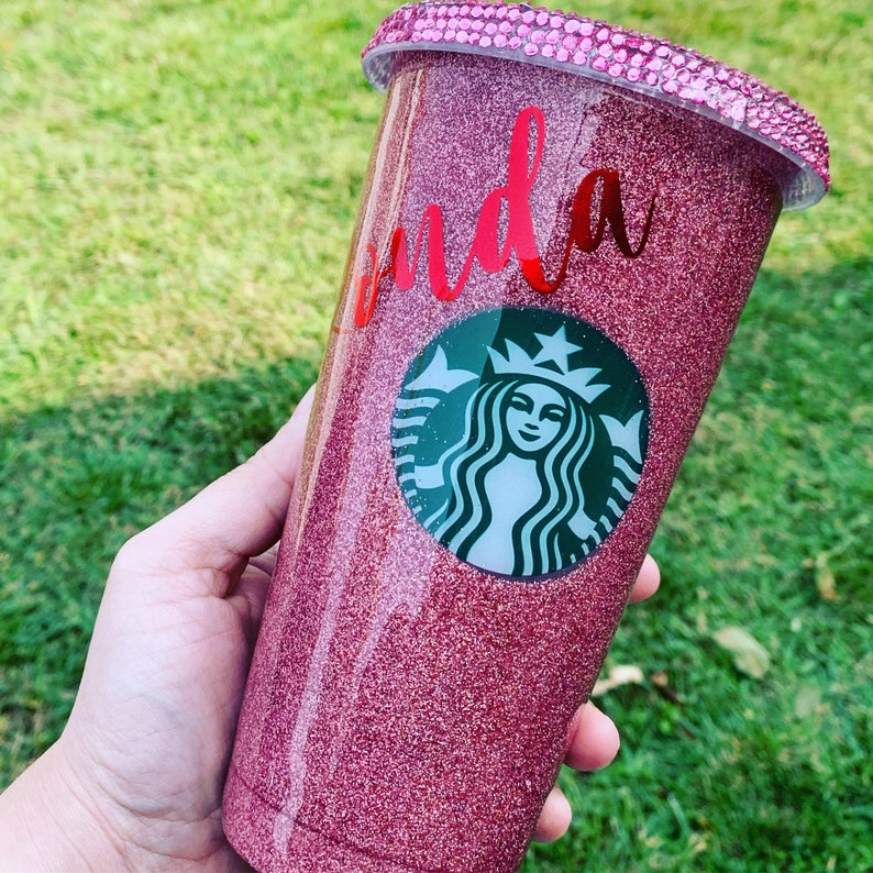 starbucks blue glitter tumbler
