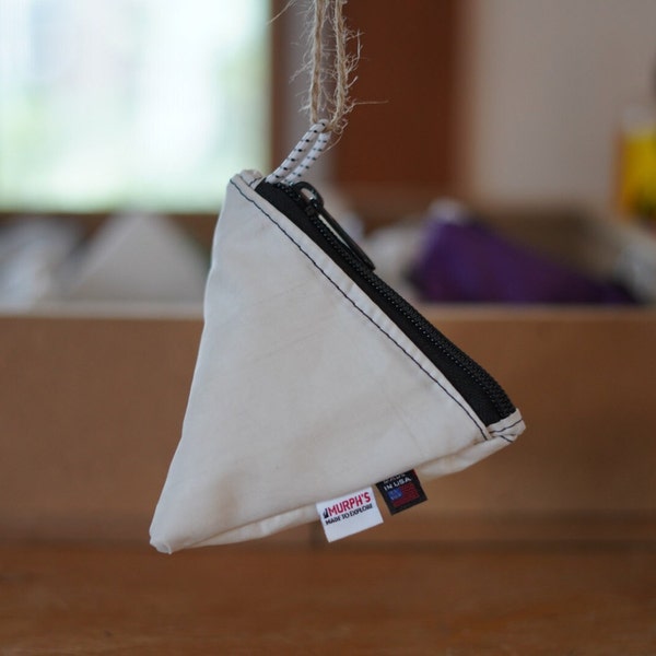 Upcycled Sailboat Sail - Pyramid Pouch - Stash Bag - Trail Wallet - First Aid Pouch