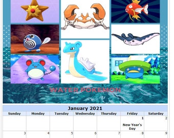 Calendrier Pokemon 2023 Pokemon Calendar | Etsy Ireland
