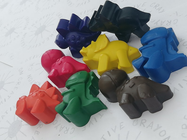 Download Dinosaur Crayons Set Of 8 Christmas Party Stocking Filler Etsy