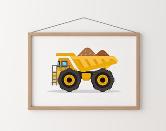 Impression de camion à benne basculante méga : décoration de chambre de garçon (téléchargement numérique)