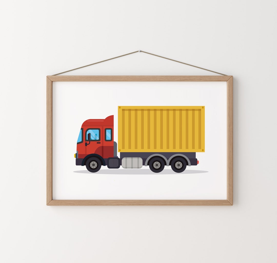 Delivery Truck Print Car Printable Art Transportation Wall - Etsy