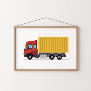 Delivery Truck Print: Transportation Art for Boy Room (Digital Download)