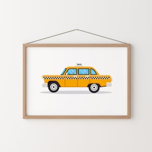 Yellow Taxi Cab Print: NYC Transportation Wall Art (Digital Download)
