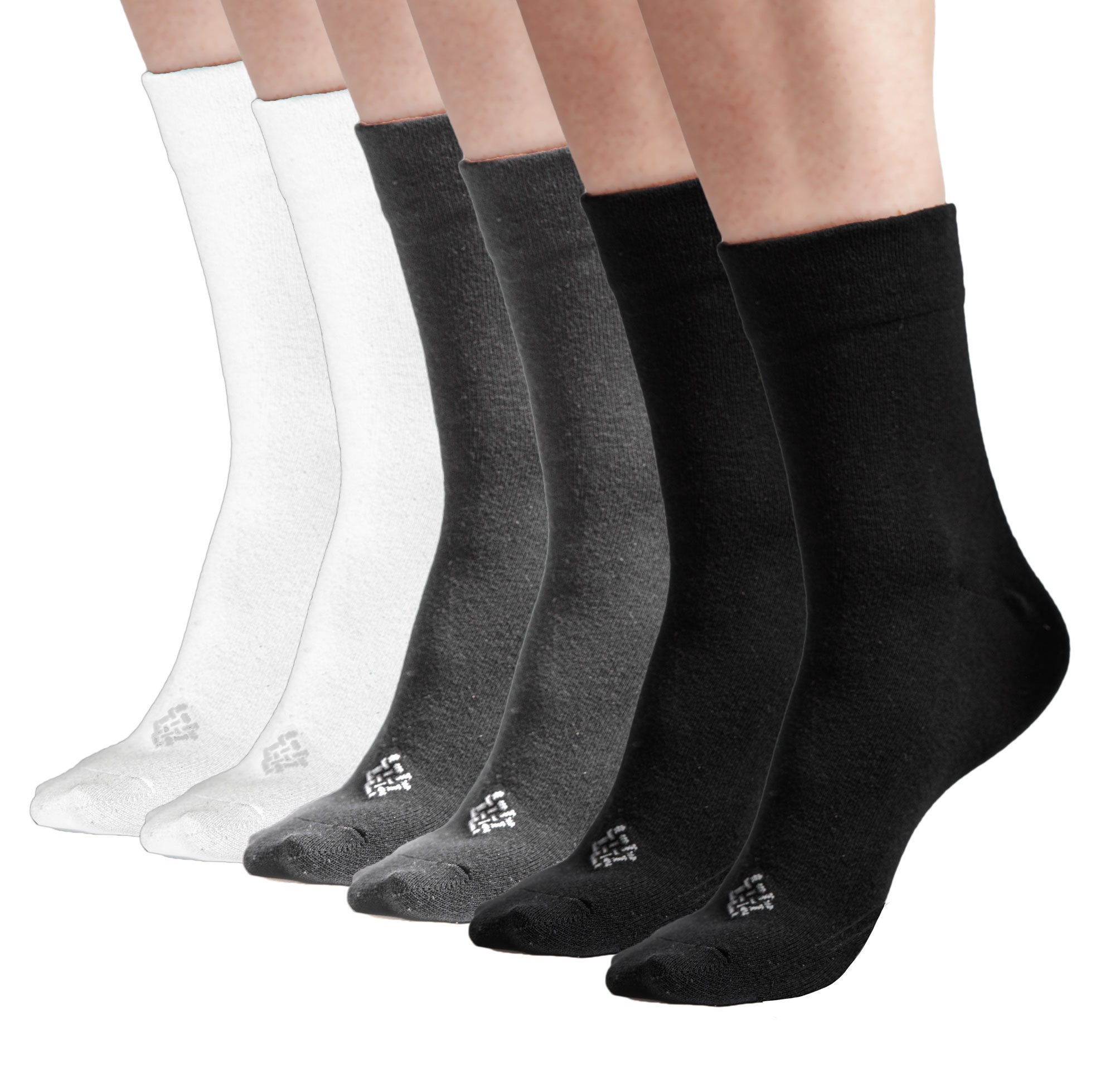 6 Pairs Unisex Natural Cotton Socks Breathable Soft Organic High
