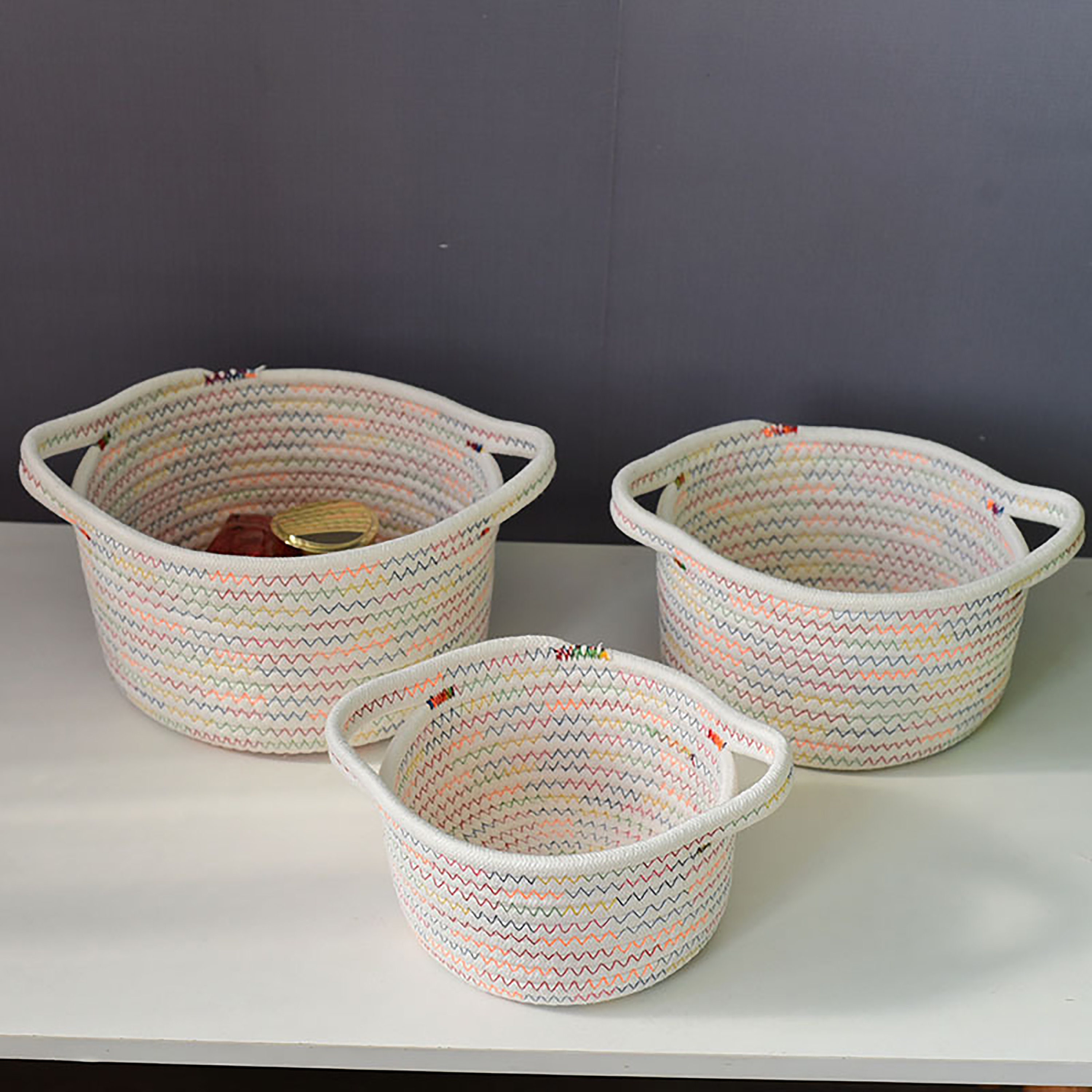 â€ŽTemary Temary Small Fabric Storage Baskets for Organizing