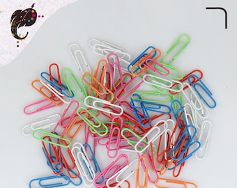 Multi-Color Paper Clips: 28mm Assorted Clips (50/100/200 Pcs)