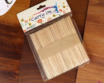 50 Houten Lollystokjes Jumbo – 150x19 Mm, Glad En Stevig, Ideaal Voor Knutselen En Plantenlabels