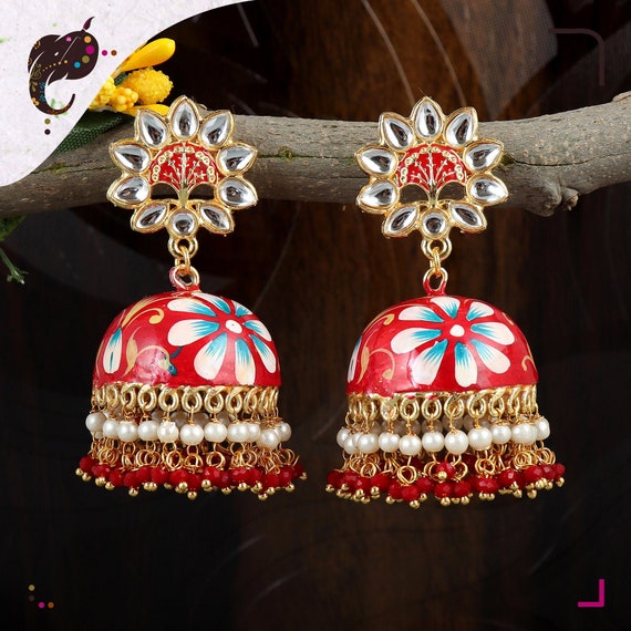 Brass jhumkas online best sale
