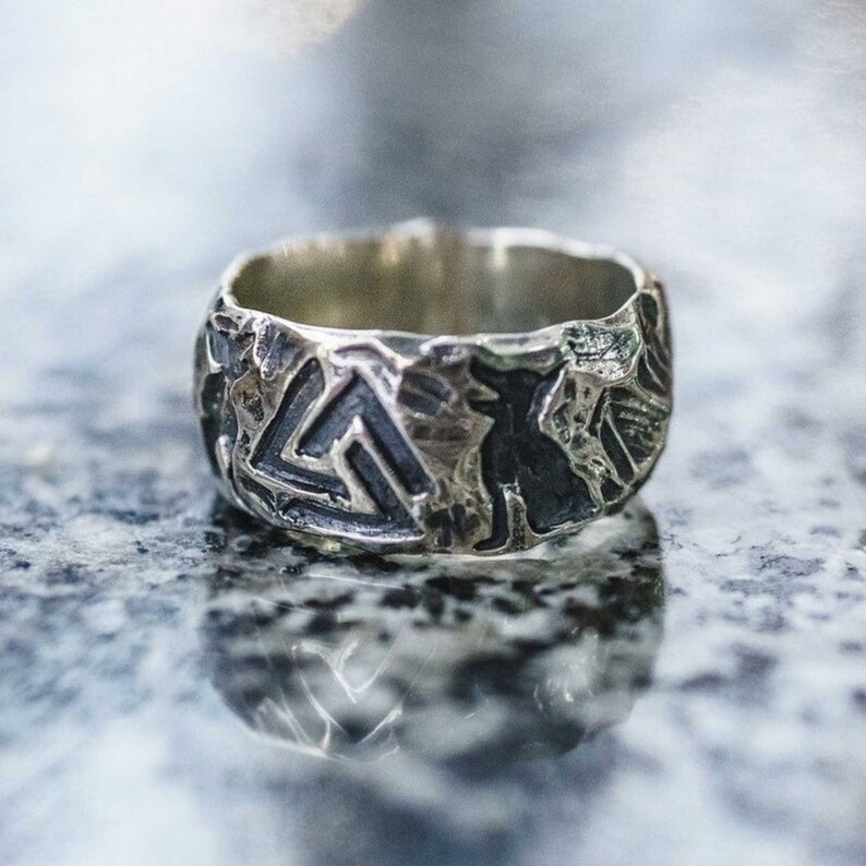 Wolves of Odin Valknut Forging Ring 316L Stainless Steel Never Fade Viking Amulet Rings Nordic Jewelry