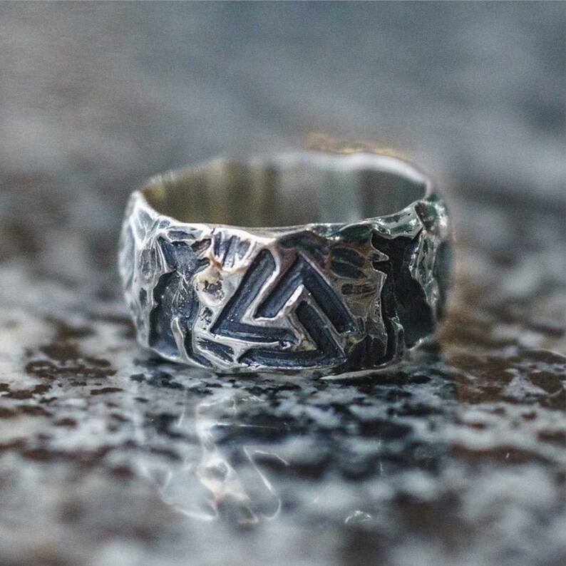 Wolves of Odin Valknut Forging Ring 316L Stainless Steel Never Fade Viking Amulet Rings Nordic Jewelry