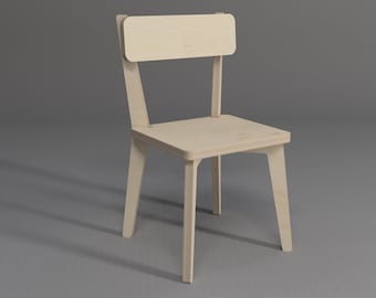 Planos CNC (DXF, SVG) - Silla infantil Milo - Diseño escandinavo (descarga digital)