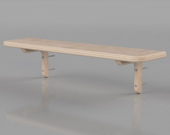 Progetti CNC (DXF, SVG) - Mensola piccola - Design scandinavo (download digitale)
