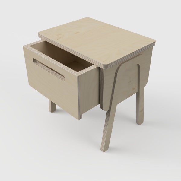 Bed side table II  (plywood furniture, CNC furniture files, Scandinavian design, CNC table file)