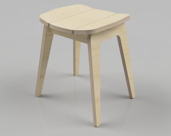 Step stool  Eamy (CNC digital files for CNC files, Scandinavian design, CNC stool file)