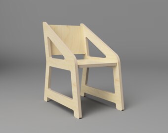 Planos CNC (DXF, SVG) - Silla infantil Tika - Diseño escandinavo - (descarga digital)
