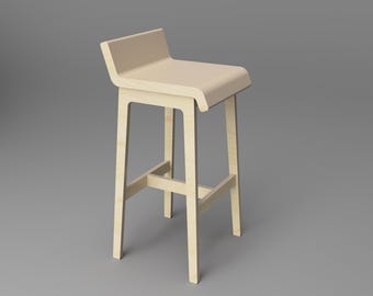 CNC plans (DXF, SVG) - Bar stool Backy - Scandinavian design - (digital download)