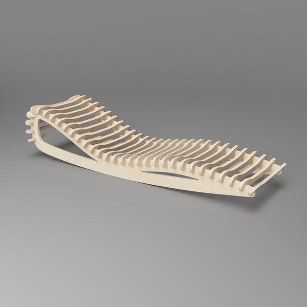 Sun Bed II  (digital files for download, CNC furniture files, Scandinavian design, CNC sun bed file)