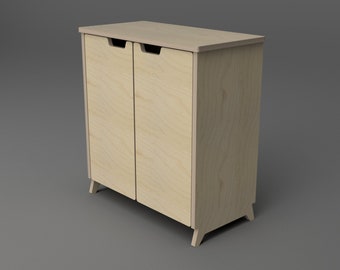 Progetti CNC (DXF, SVG) - Credenza Alda - Design scandinavo (download digitale)